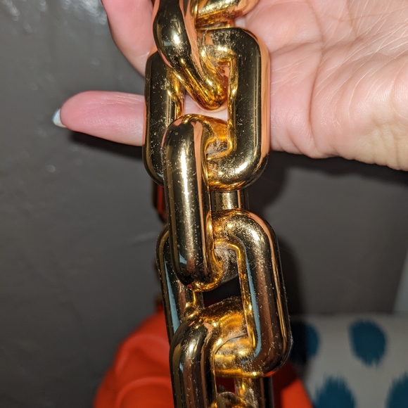 Bottega Veneta orange chain pouch bag - Picture 14 of 15